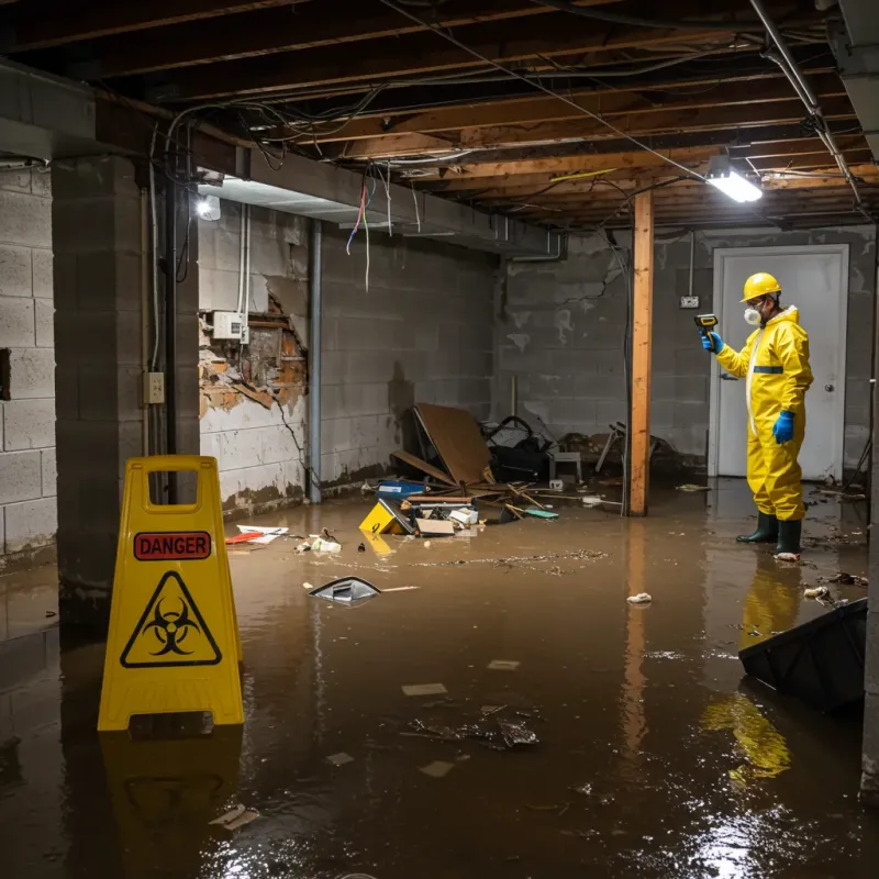 Flooded Basement Electrical Hazard in Preston County, WV Property